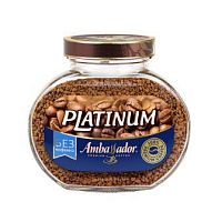 Кофе растворимый сублимированный Ambassador Platinum 95 гр. стекло без кофеина