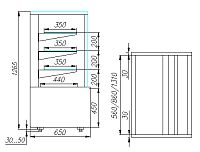 Кондитерская витрина Полюс KC70 VM 1,3-1 9006-9005 (ВХСв - 1,3д Carboma Cube ТЕХНО)