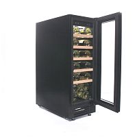 Винный шкаф CellarPrivate встраиваемый, однокамерный на 20 бутылок (CP020-1TBH) в черном цвете со ск