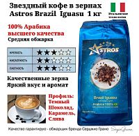 Кофе в зернах Astros Brazil Iguasu 100% арабика 1 кг
